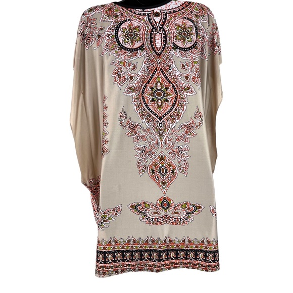 Boho Earthy Design Tan Tunic Size S/M - Picture 3 of 7